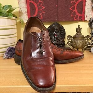 Allen Edmonds Belgium Oxford Dress Shoes Mens 8.5 E Burgundy Leather Career Work